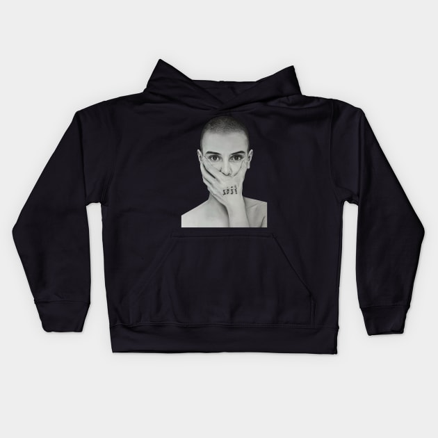 Sinéad O'Connor,Pencil Style Kids Hoodie by trippy illusion